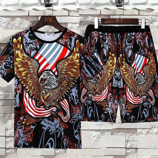 Men's 2-Piece Training Set: T-Shirt & Shorts, 2024