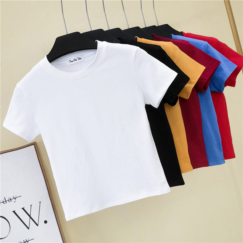Summer Crop Top Women - Fitted High Waist Sports Tee