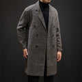 Men's Double-Breasted Plaid Overcoat - Tailored Fit