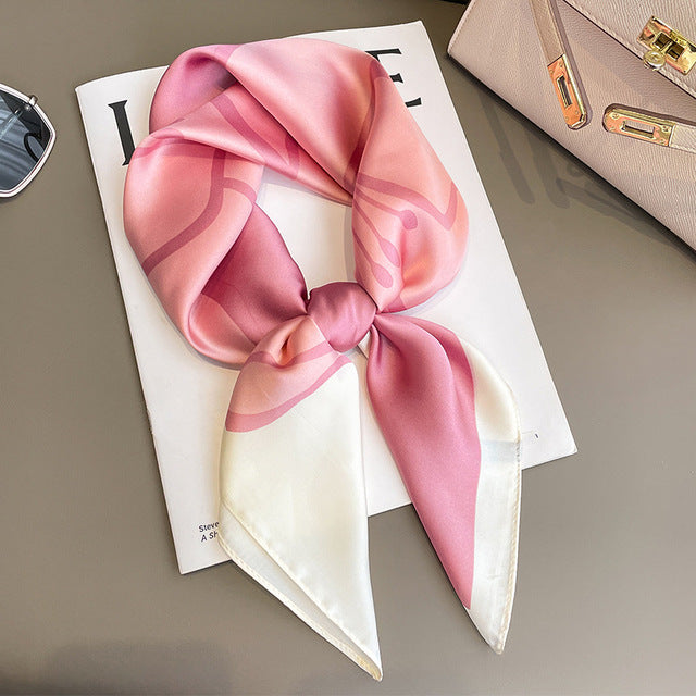 Evarisluxe Silk Satin Square Scarf