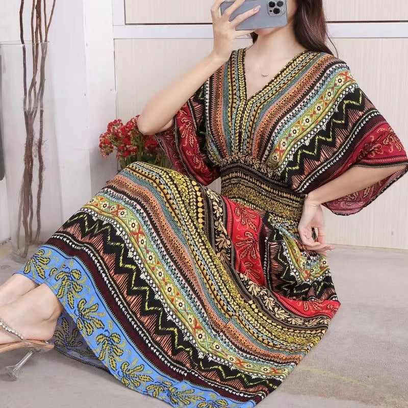 Southeast Asia Travel Floral Cotton Dress for Summer