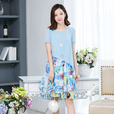 Chiffon Floral Midi Dress for Women - Summer 2019