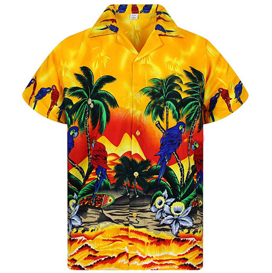 Men's Hawaiian Style Loose Fit Printed Shirt