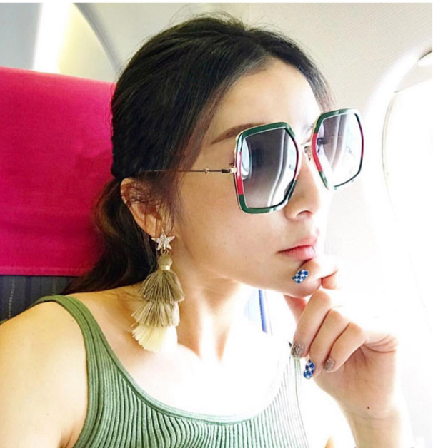 Colorful Polygon Sunglasses for Women with Bee Design