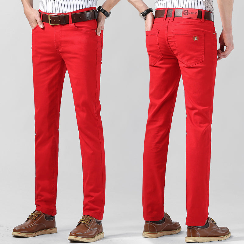 Colorful Slim Fit Elastic Suit Pants for Men