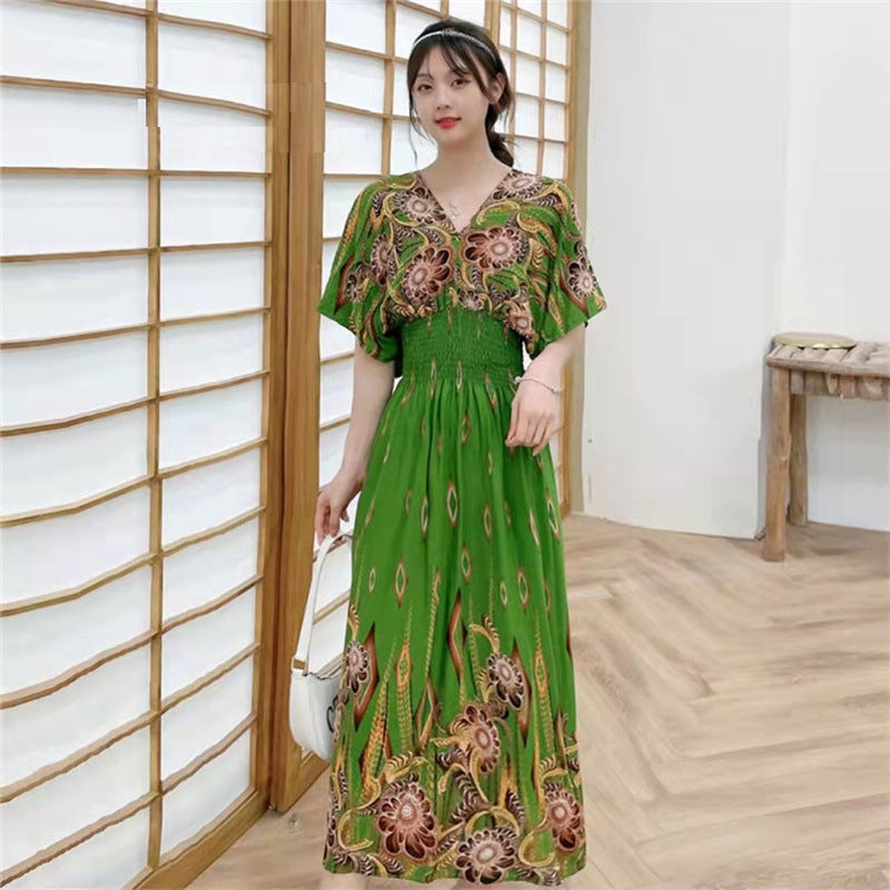 Southeast Asia Travel Floral Cotton Dress for Summer