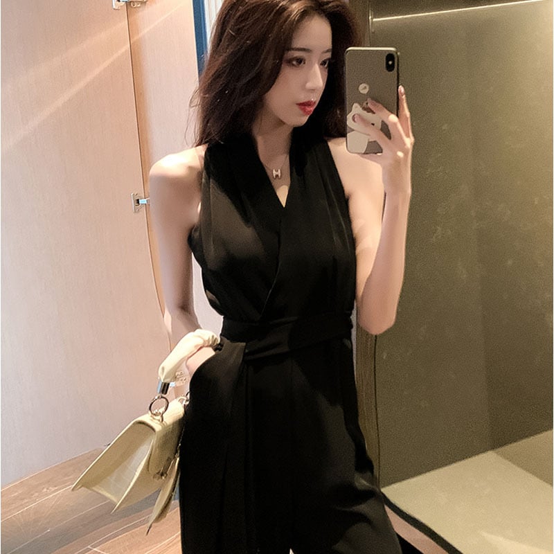 Evarisluxe Wide Leg Overalls Suit