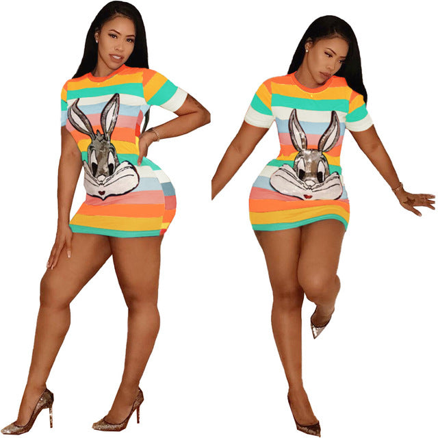 2023 Summer Sexy Women's Cartoon Sequin Dress