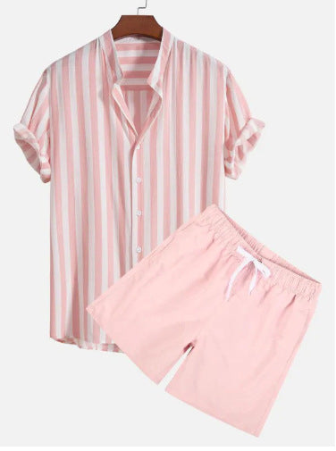 Men's Casual 3D Printed Hawaiian Shirt and Shorts Set