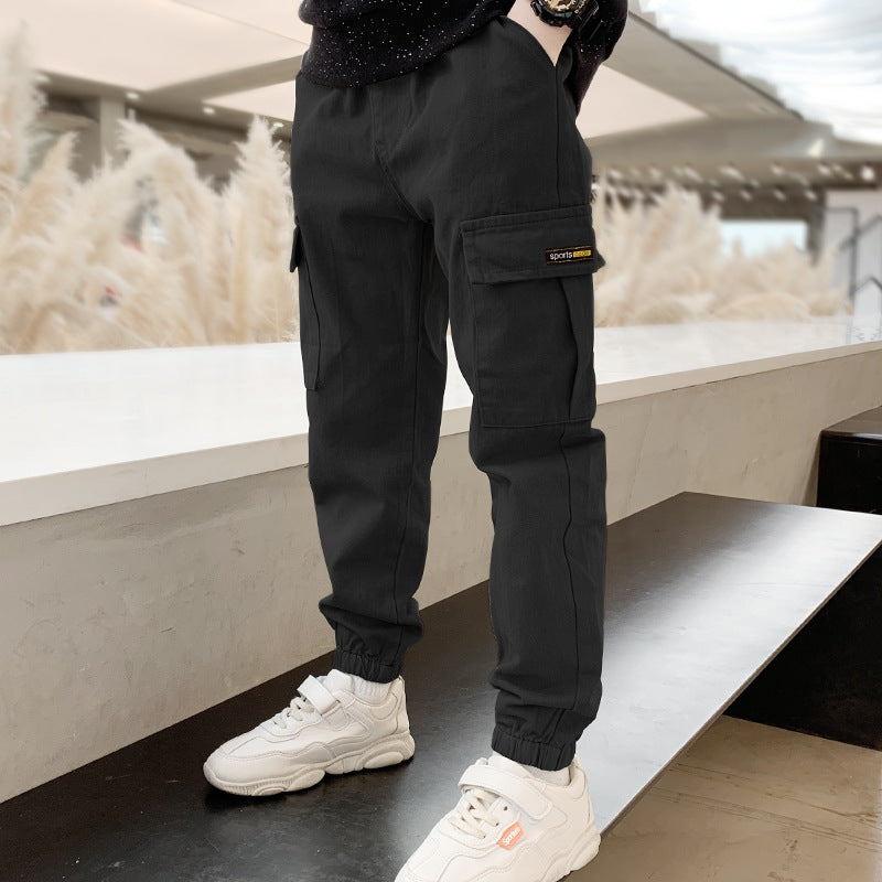 Boys' Thin Casual Loose Summer Overalls Pants