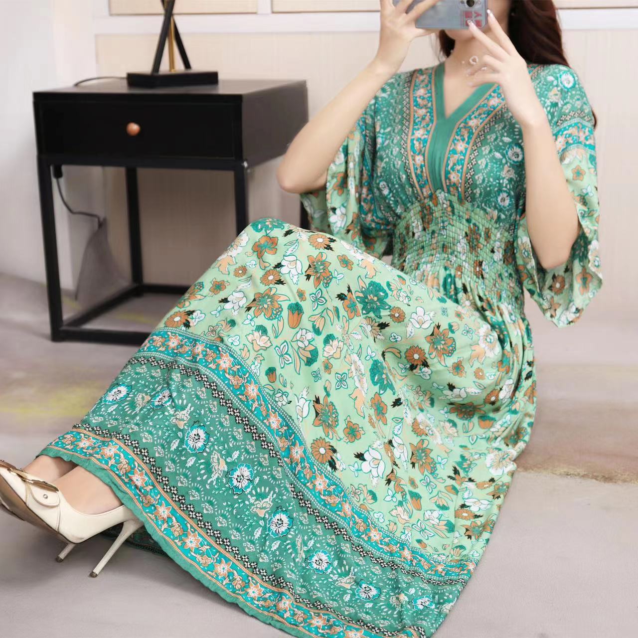 Southeast Asia Travel Floral Cotton Dress for Summer