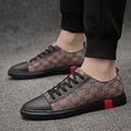Men's Business Casual Leather Sneakers - Breathable Canvas