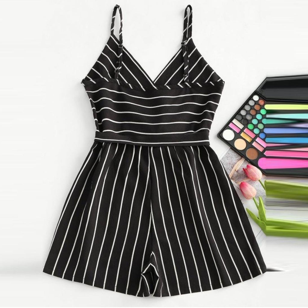 Summer Striped Deep V Jumpsuit for Women (2019)