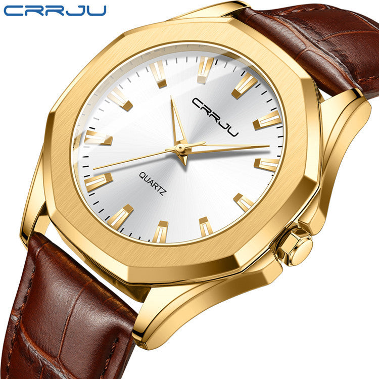 CRRJU Leather Watch 5015 for Men and Women