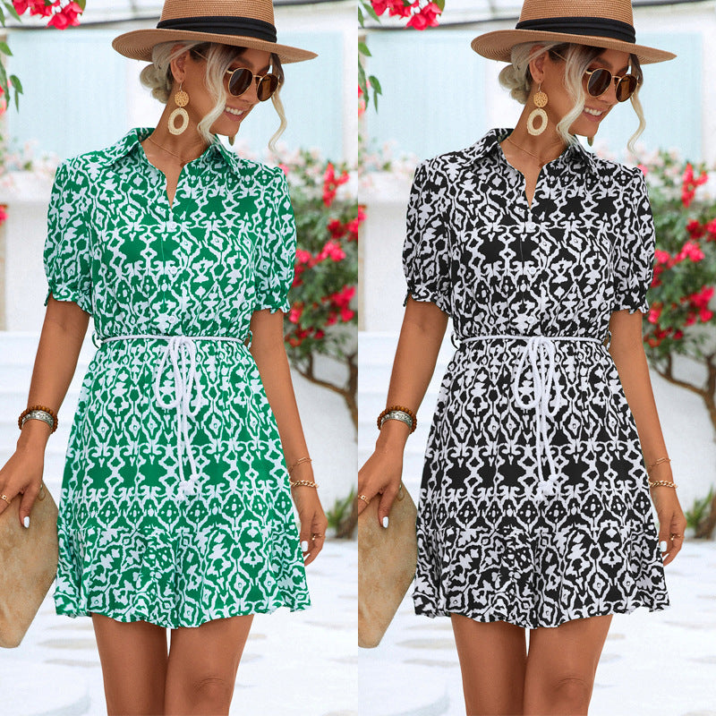 2023 Spring/Summer Floral Tie Dress for eBay/Amazon