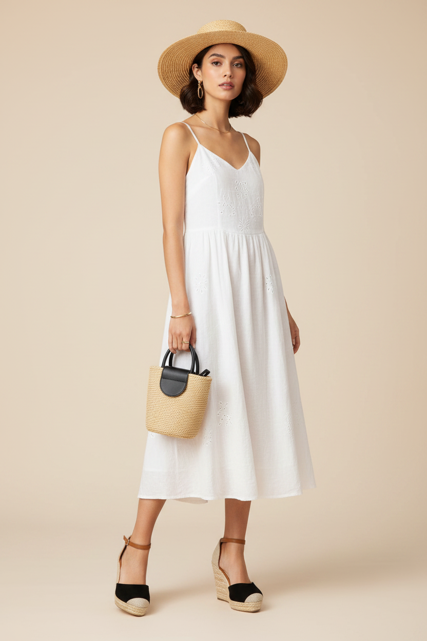 Black wedge sandals with beige soles on a white background