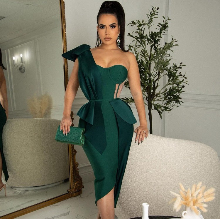 Evarisluxe 3D Ruffle Sculptured Dress
