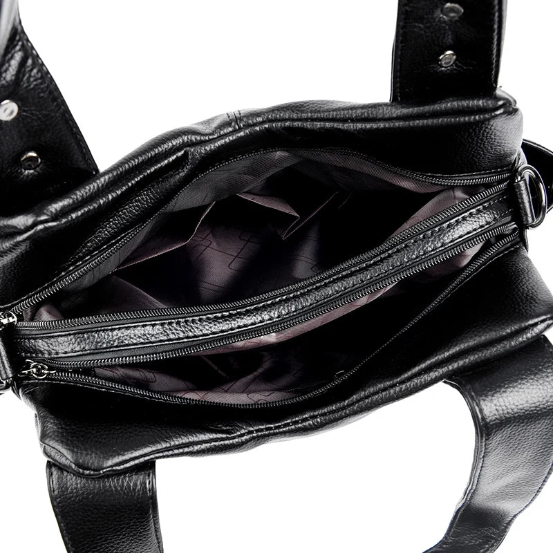 Evarisluxe Vintage PU Leather Large Tote Bag