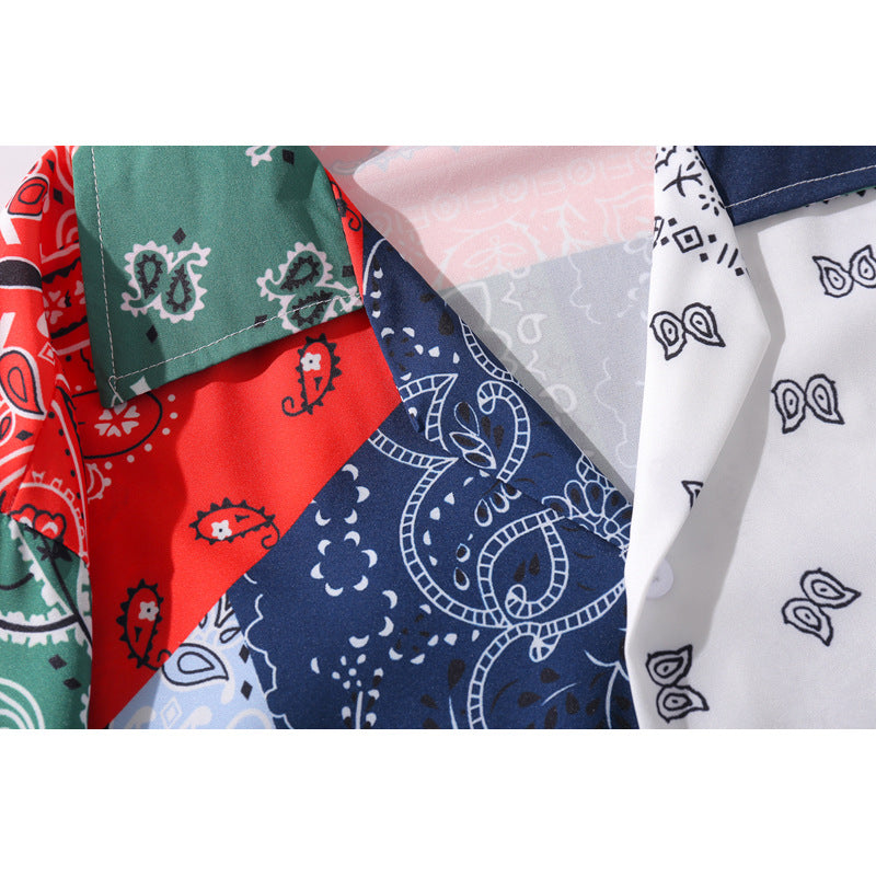 African Print Summer Beach Short Sleeve Shirts