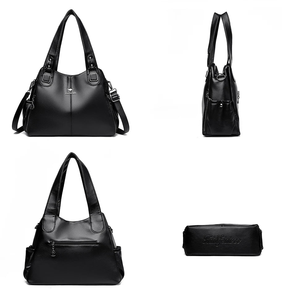 Evarisluxe Vintage PU Leather Large Tote Bag