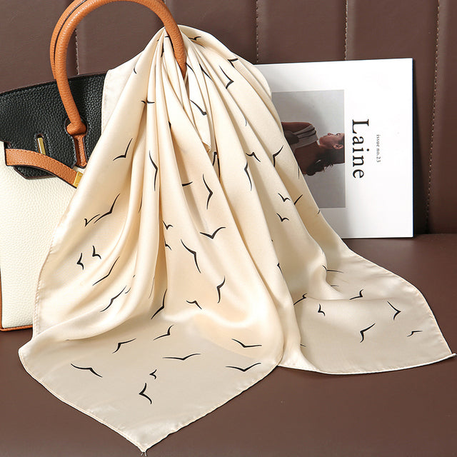 Evarisluxe Silk Satin Square Scarf