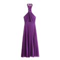 Spring Summer Women's Solid Color Cross Back Dress