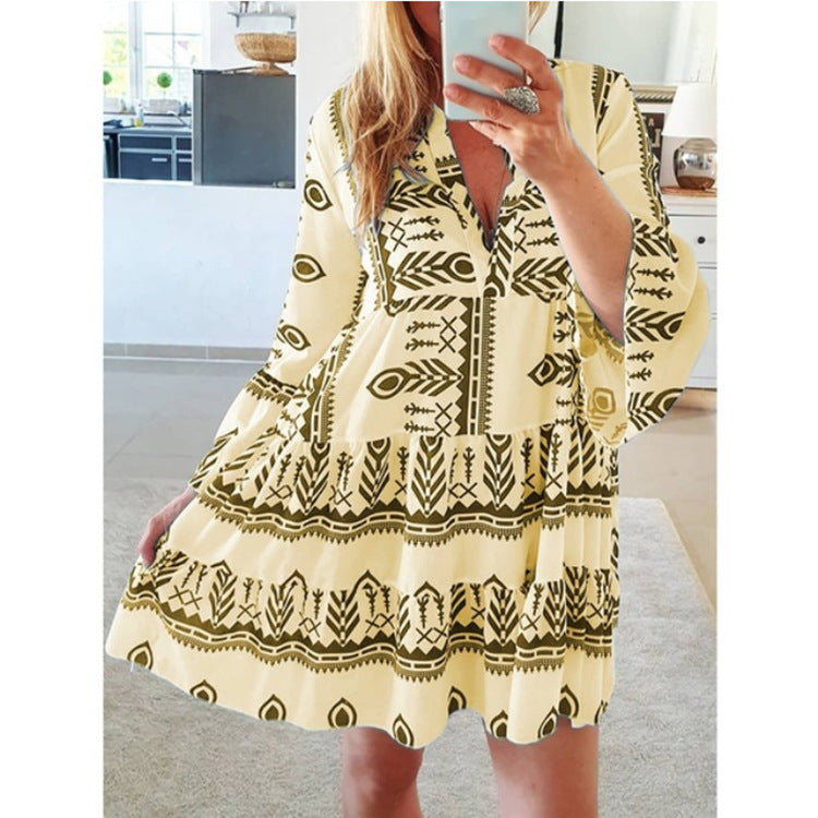 Evarisluxe Candy Colored Printed Dress