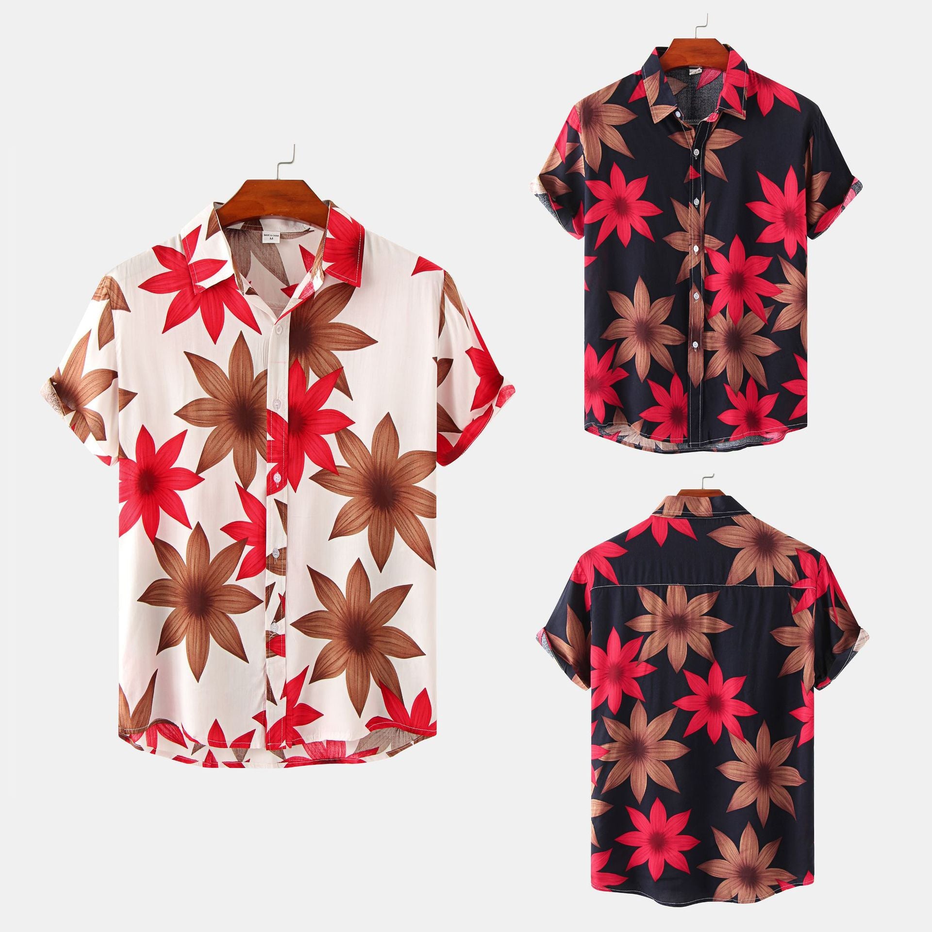 Summer Floral Short Sleeve Shirt for Men (Wholesale)