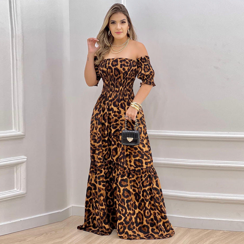 2023 Women's Spring/Summer Off-Shoulder Printed Dress