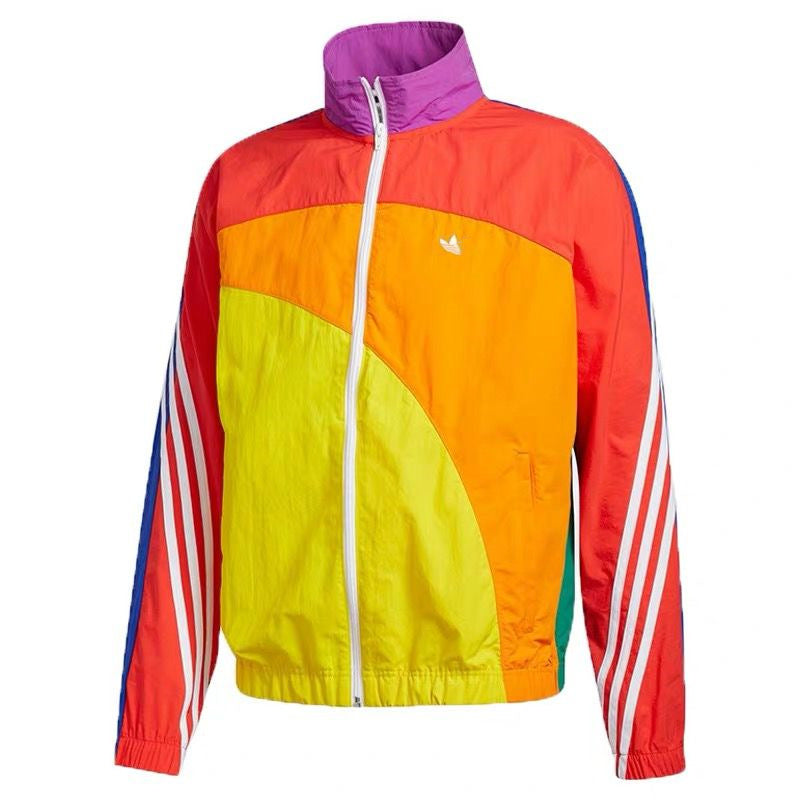 Rainbow Patchwork Casual Sports Jacket for AD Men/Women