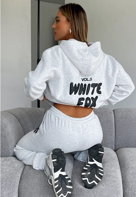 Fashionable Logo Hoodie and Sweatpants Set (2 Pieces)
