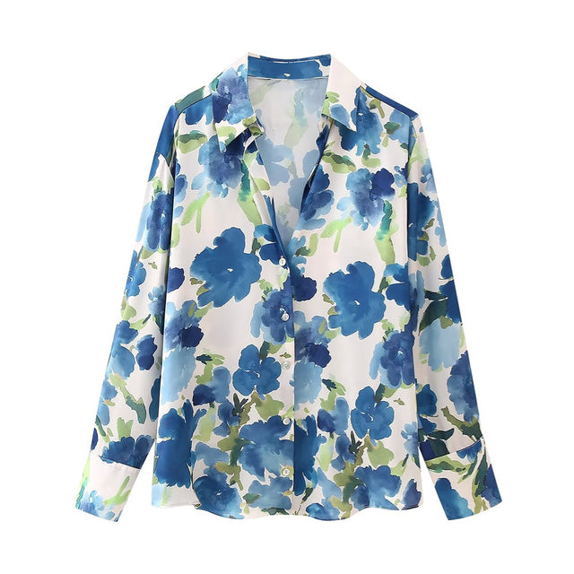 2024ZAR Women's Long Sleeve Silk Texture Polo Shirt