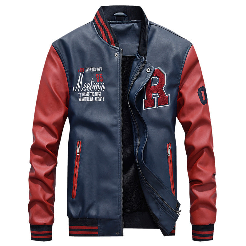 Men's PU Leather Jacket - Casual Spring/Fall Outerwear