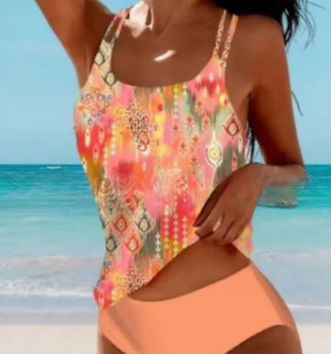 Sexy Print High Waist Bikini 2 Piece Set