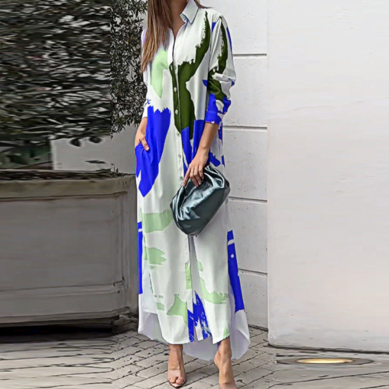 2024 Spring Women's Fashion Casual Printed Dress