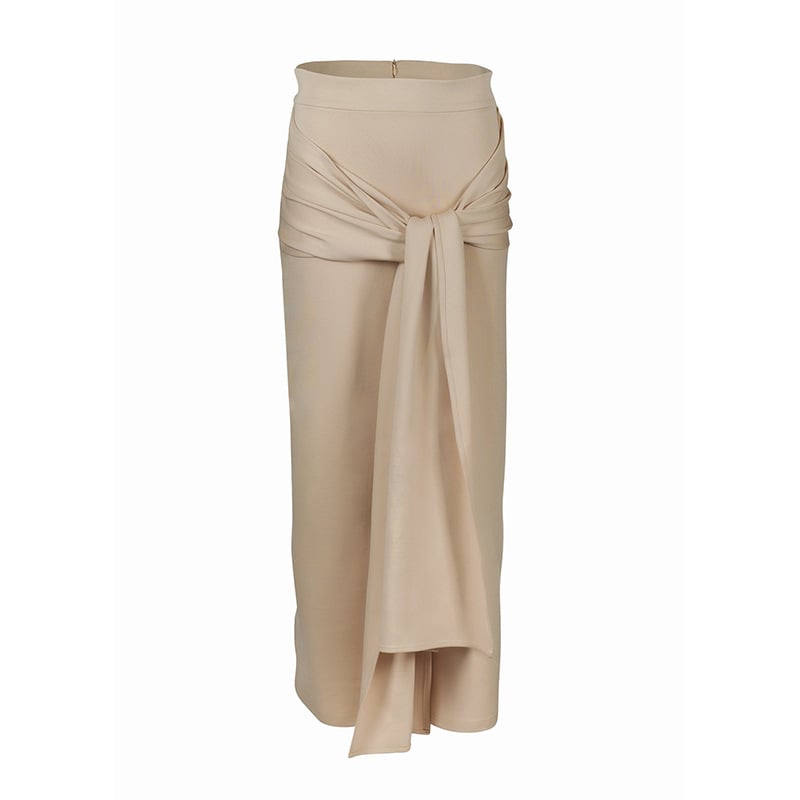 Solid Color Muslim Hip Skirt for Women