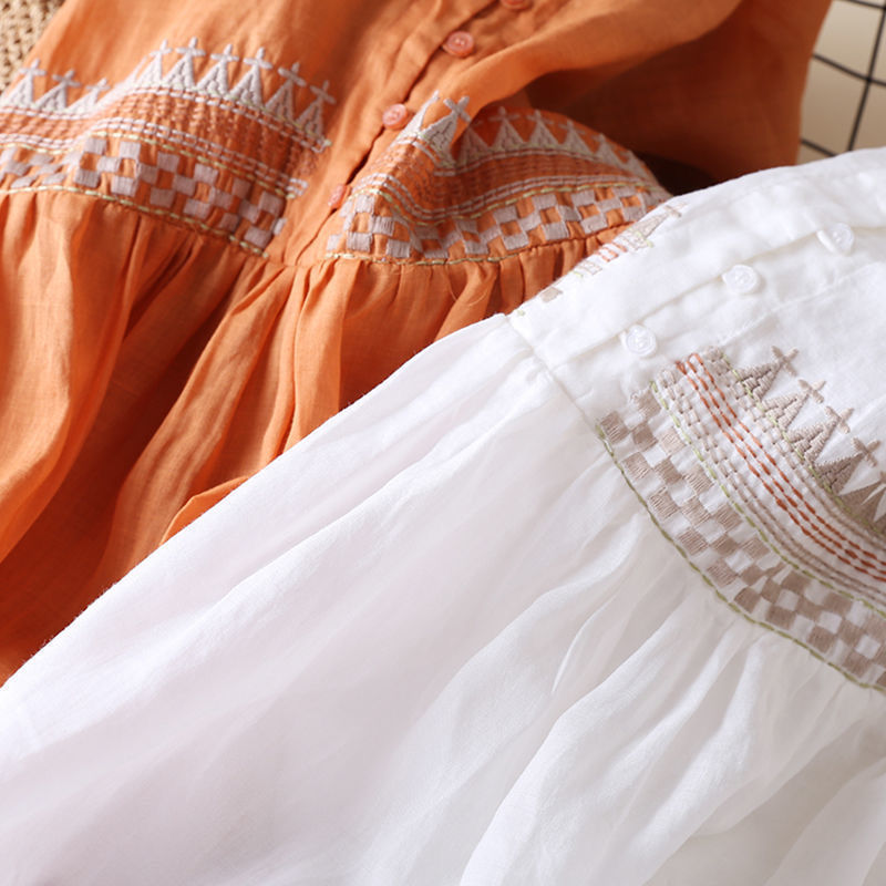 2022 Spring Cotton Ethnic Style Embroidered Dress
