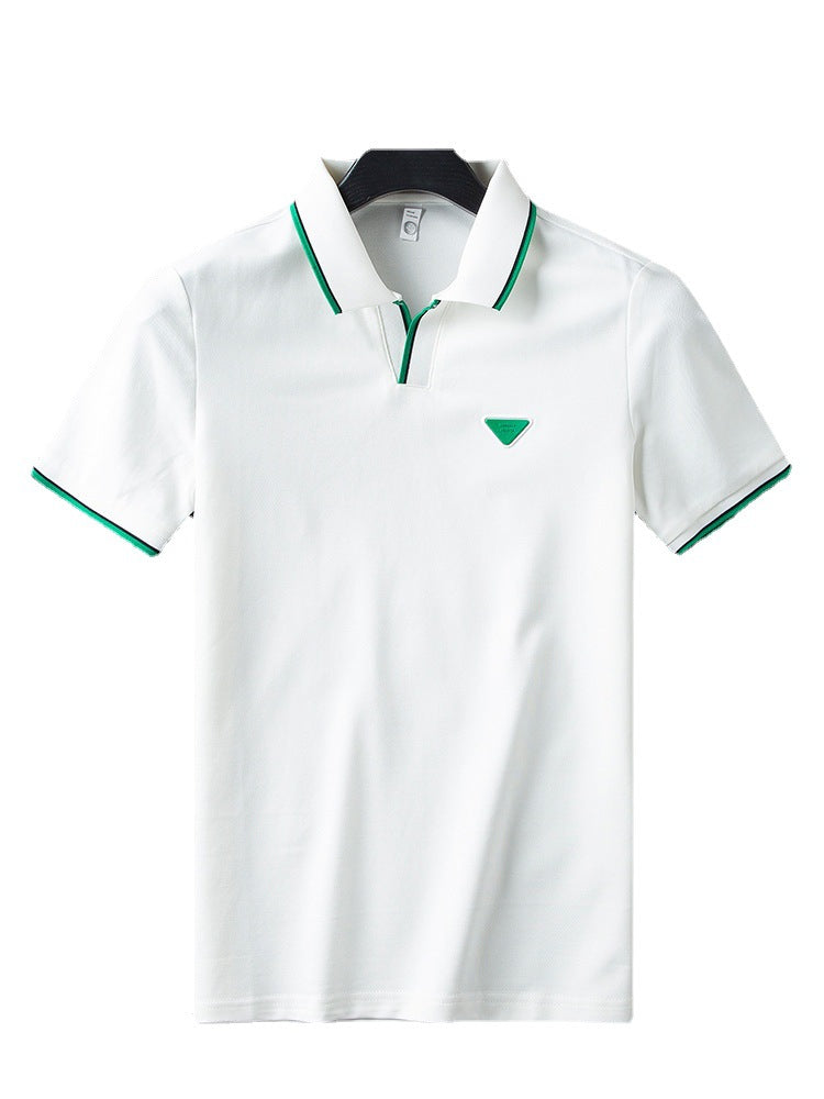 Men's Slim Fit White Polo Shirt - Lightweight Summer Style
