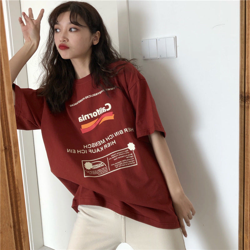Korean Style Loose Spring Summer Casual T-Shirt for Women