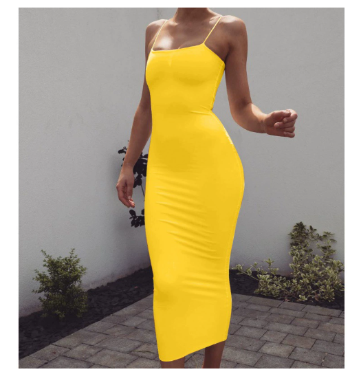 Evarisluxe Milk Silk Bandage Strap Dress