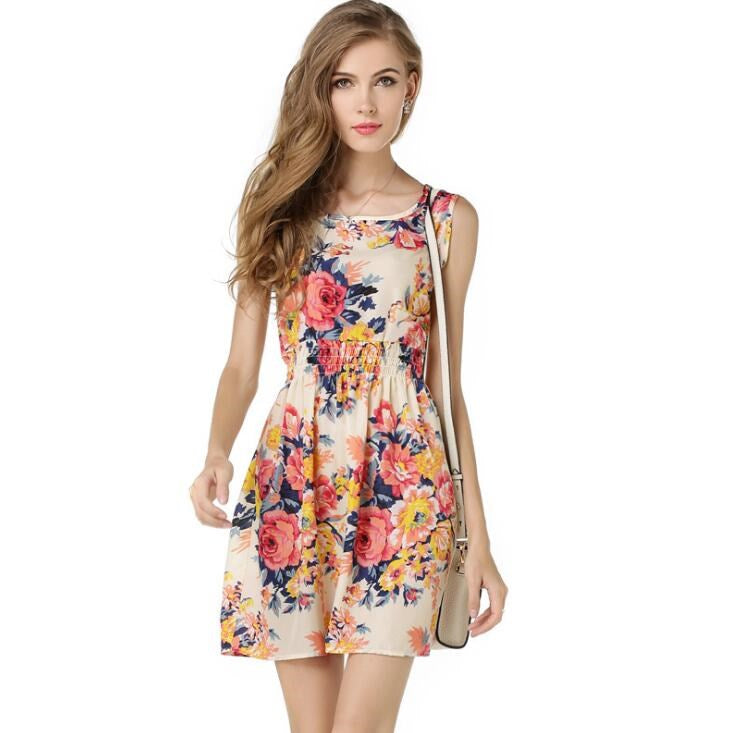 Evarisluxe Chiffon Sleeveless Strap Dress