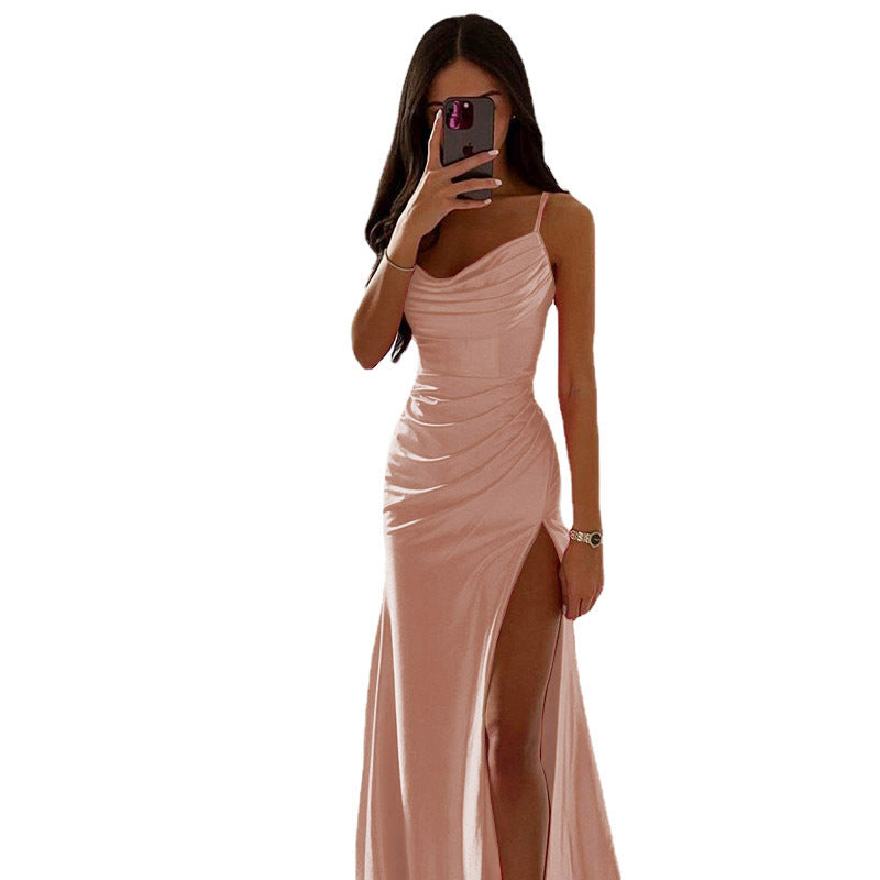 2023 Spring Satin Strapless Bodycon Dress