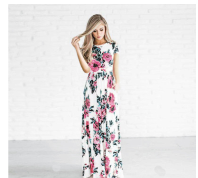 Spring Summer Long Sleeve Floral Print Dress