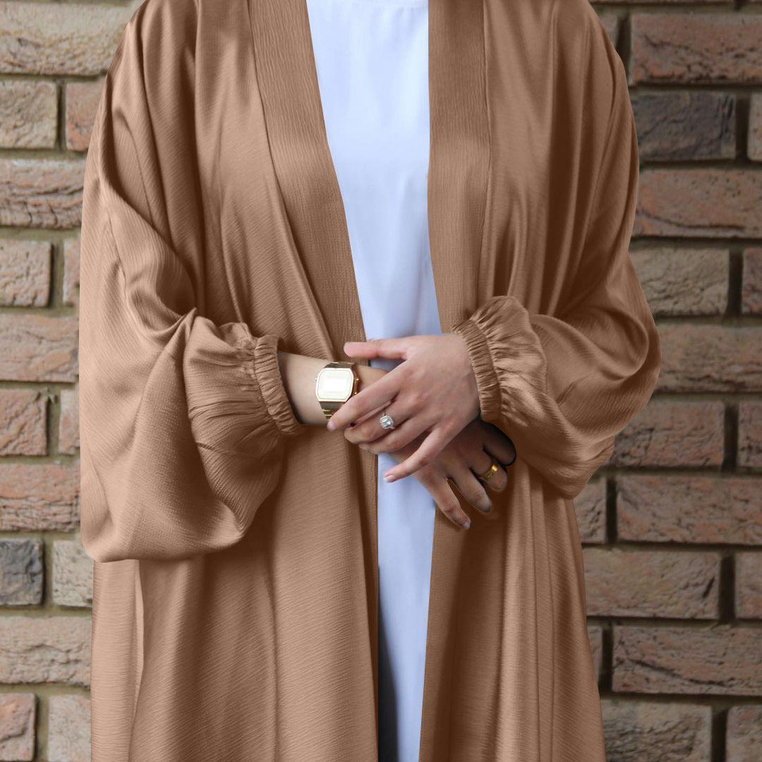 The Satin Bulle Dubai Cardigan Dress | Evarisluxe