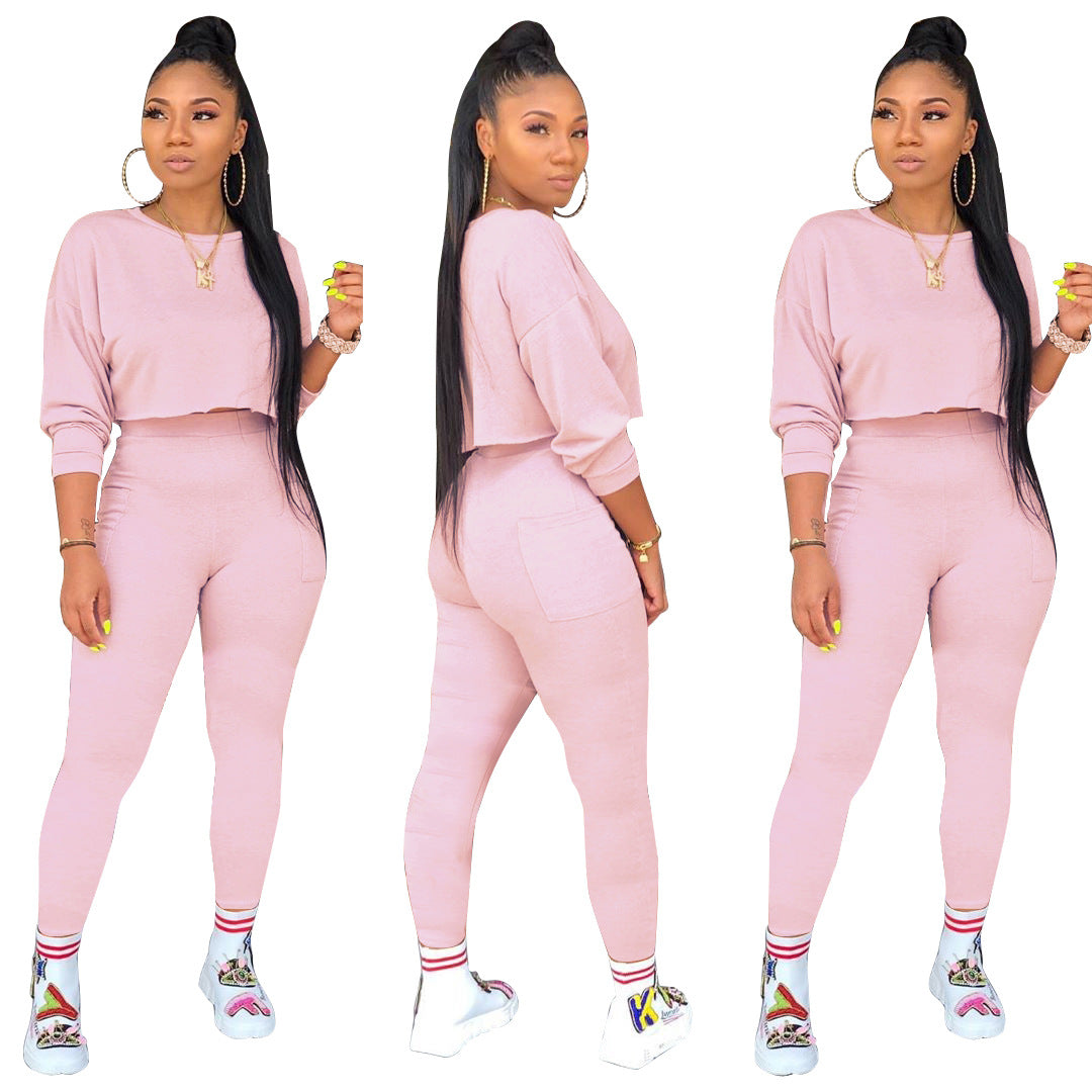 Thick Hoodie Pocket Casual Two-Piece Set