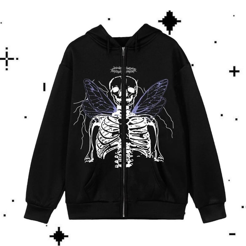 Spider Rhinestone Print Cardigan Jacket Combo