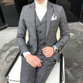 Big Size Men's Suit Three-Piece Set in Dark Gray