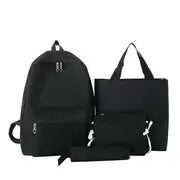 4-Piece Solid Color Backpack Set for Students