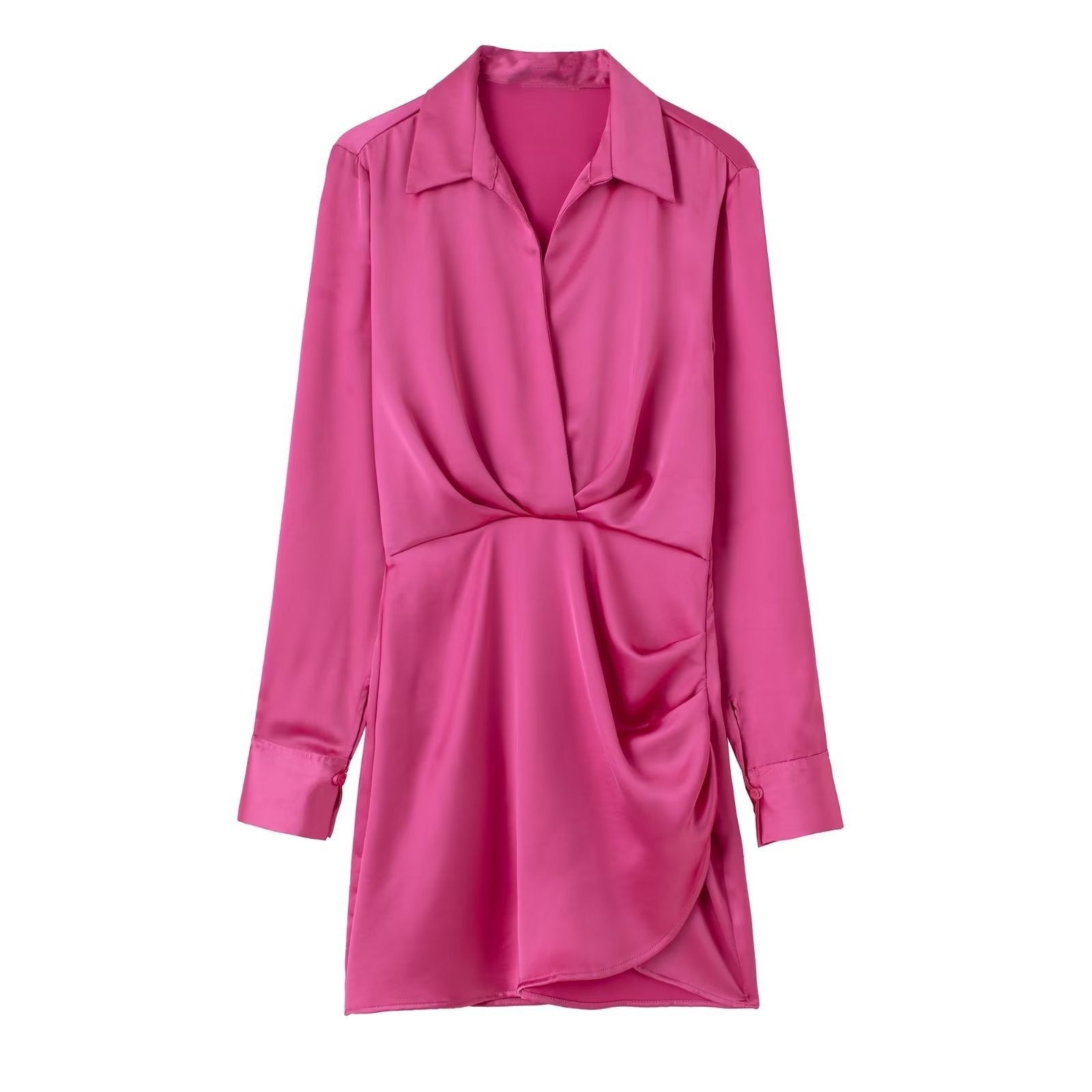 2024 Spring/Summer Satin Long Sleeve Dress for Women