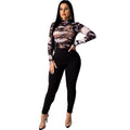Spring Summer Women's Knitted Print Two-Piece Set
